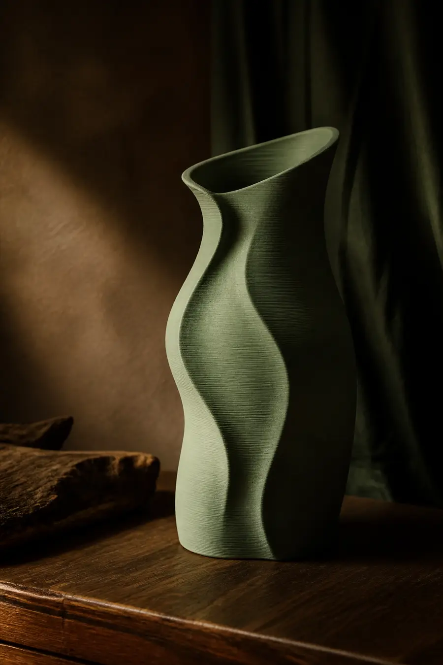 Wave vase on the studio table